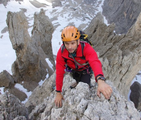 Klettern Dolomiten Daumenkante auf die Fünffingerspitze